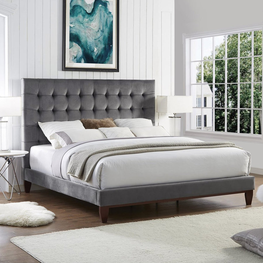 Bed - Bond Velvet Button Tufted Bedframe