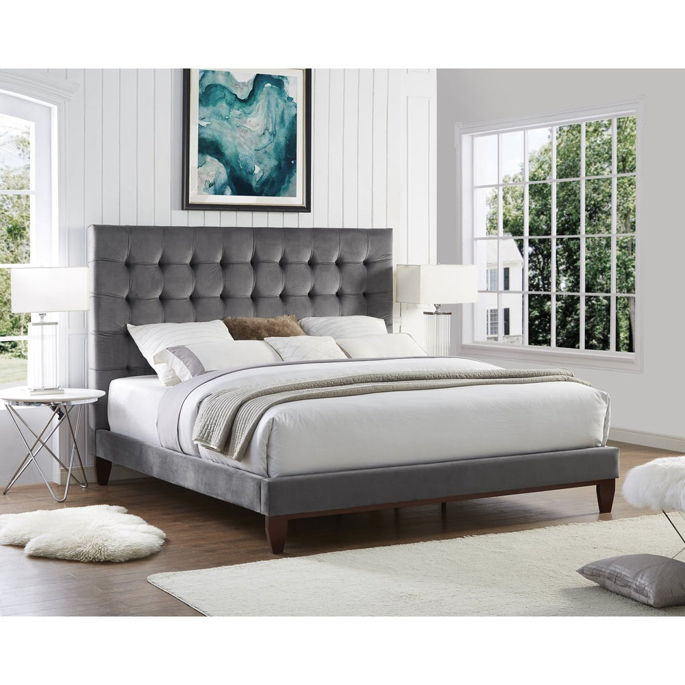 Bed - Bond Velvet Button Tufted Bedframe