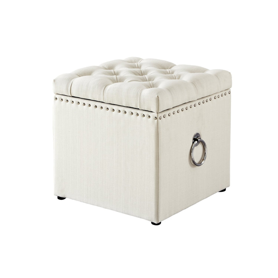 Ella Linen Cube Storage Ottoman